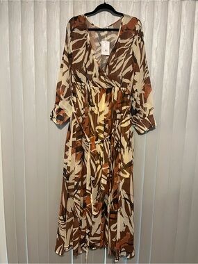 Salma Chiffon Surplice Maxi
Dress - Brown